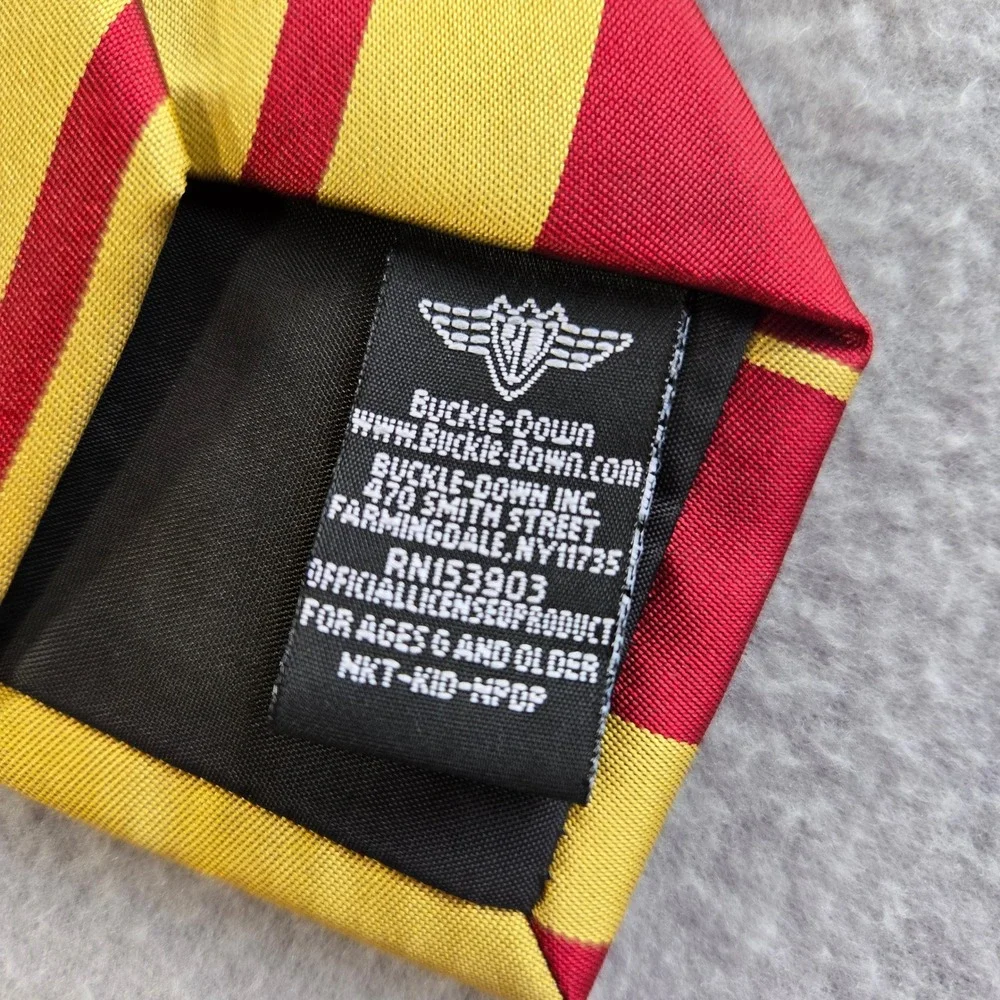 Harry Potter Necktie Unisex OS Red Gold Gryffindor House Crest Striped Tie